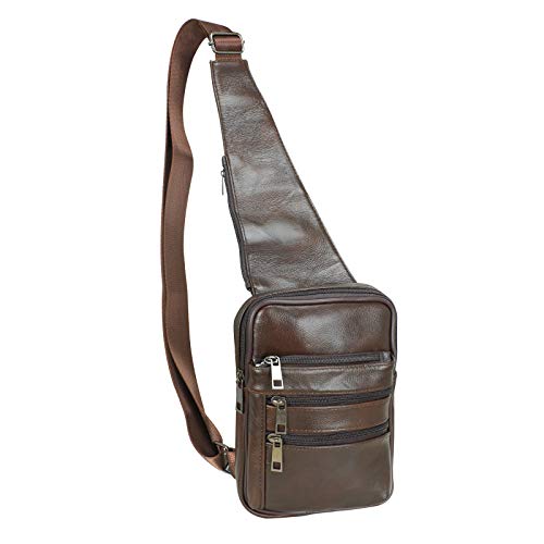 SOTALA Bodybag Sling Bag Crossbag Brusttasche Schultertasche Umhängetasche Crossbody in Braun und Schwarz Echt Leder von Sotala