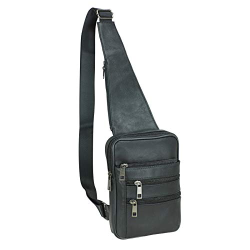 SOTALA Bodybag Sling Bag Crossbag Brusttasche Schultertasche Umhängetasche Crossbody in Braun und Schwarz Echt Leder von Sotala