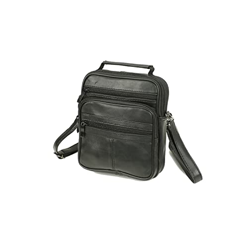 SOTALA Echt Leder Flugbegleiter Umhängetasche Arbeitstasche Schultertasche Messenger Schwarz Bag mittel von SOTALA