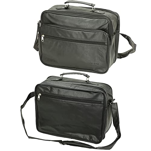SOTALA Echt Leder Herren Arbeitstasche Umhängetasche Herrentasche Schultertasche Messenger Flugbegleiter in Schwarz von Sotala