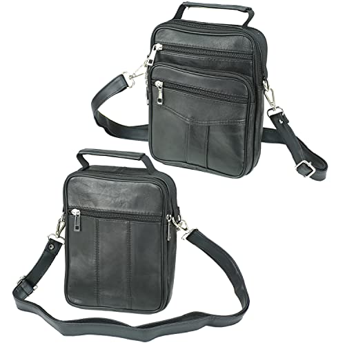 SOTALA Herren Arbeitstasche Umhängetasche Herrentasche Schultertasche Messenger Flugbegleiter in Schwarz Echt Leder von Sotala