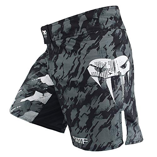 SOTF Boxshorts für Herren, Training, Kampfshorts, MMA, BJJ, Shorts No Gi, Grau mit Tasche, X-Klein von SOTF