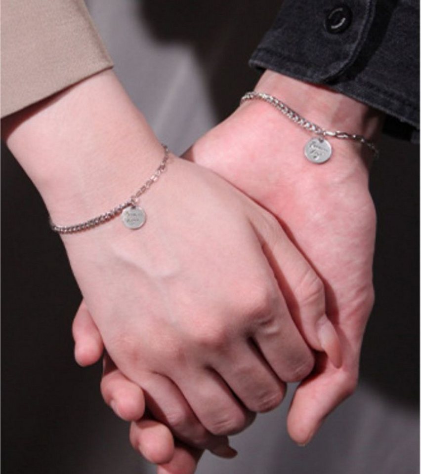 SOTOR Charm-Armband Paar-Armband Sterling Silber Asymmetrisch (1-tlg), Erinnerungsgeschenk, trendiges Armband, Paararmband von SOTOR
