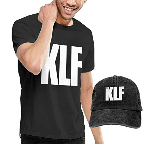 SOTTK Herren Kurzarmshirt Mens Cool The KLF Logo T Shirts and Washed Denim Hat Casquette Black von SOTTK