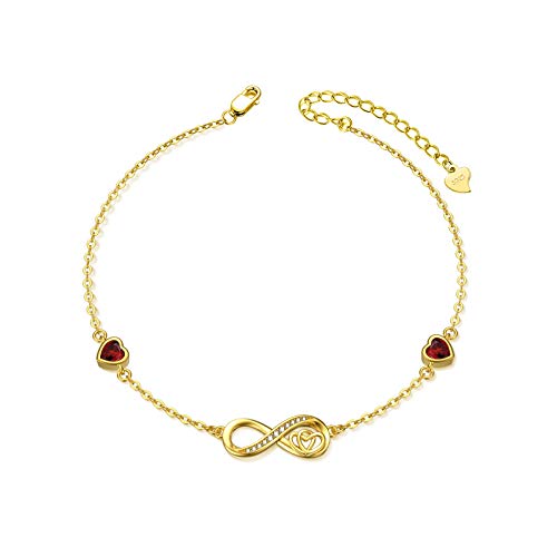 SOULMEET 925 Sterling Silber Infinity Herz Fußkettchen für Frauen großes Armband Endless Love Symbol Charm Verstellbares Fußkettchen Geschenk für ihren Geburtstag Jubiläum von SOULMEET
