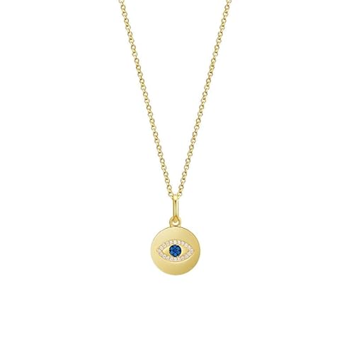 SOULMEET Gold Silber Evil Eye Dainty Runde blaue kubischer Zirkon Halskette mit Moissanite Anhänger Schmuck Geschenk für Frauen Weihnachten Geburtstag Thanksgiving Muttertag von SOULMEET