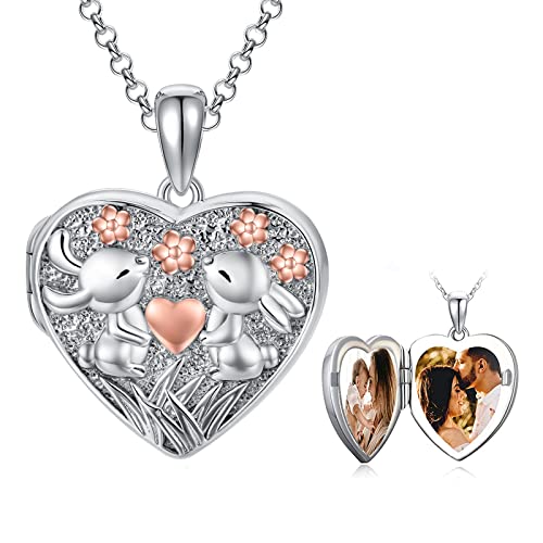 SOULMEET Personalisierte 925 Sterling Silber Hase Medaillon Kaninchen Halskette, die Bildfotos für Frauen Mädchen hält von SOULMEET