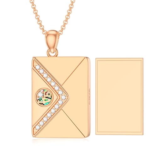 SOULMEET Plattiert Roségold Umschlag Medaillon dass halten Bild Umschlag Silber Halskette Geschenk für Männer Frauen (Nur Medaillon) von SOULMEET