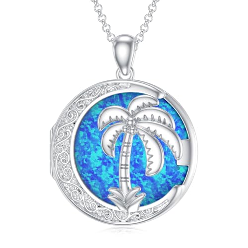 SOULMEET Runde Palme mit Opal-Medaillon-Halskette, die ein Bild hält, Gedenkmal, Sommer, Strand, Foto-Medaillon, Urlaub, Muttertagsgeschenk, Stein, Erstellter Opal SOULMEET Runde Palme mit Opal-Medaillon-Halskette, die ein Bild hält, Gedenkmal, Sommer, Strand, Foto-Medaillon, Urlaub, Muttertagsgeschenk, Stein, Erstellter Opal von SOULMEET