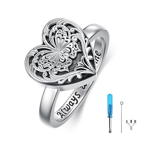 SOULMEET Schmetterlings-Medaillon, Urnenring, der die Asche der Lieben hält, Sterlingsilber, personalisiertes Medaillon, Andenken, Schmuck, Einäscherungsringe für Frauen, Metall, Kein Edelstein SOULMEET Schmetterlings-Medaillon, Urnenring, der die Asche der Lieben hält, Sterlingsilber, personalisiertes Medaillon, Andenken, Schmuck, Einäscherungsringe für Frauen, Metall, Kein Edelstein von SOULMEET