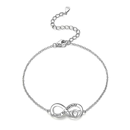 SOULMEET Silber Armband für Schwestern 925 Ewigkeit Schmuck Geschenk für Schwestern Geburtstag Weihnachten von SOULMEET