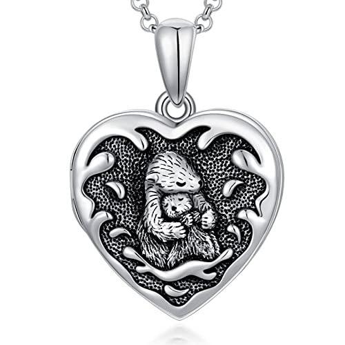 Soulmeet Halskette mit Anhänger Sterling Silber Schmetterling Biene Eule Elefant Kaninchen Drache Otter Herz für Fotos für Damen Mädchen, Metall von SOULMEET