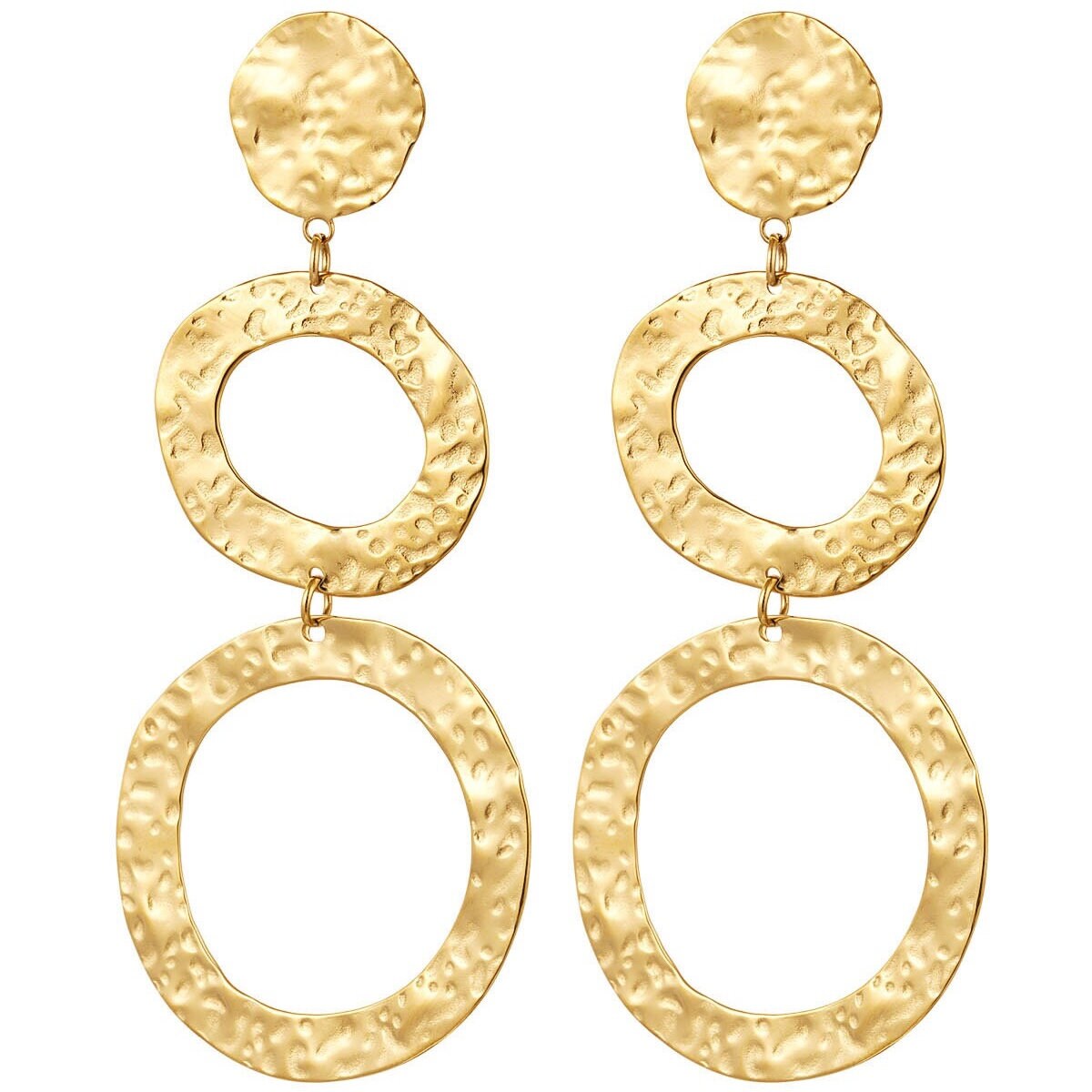 Let's Get The Party Started Auffällige, Wunderschöne Statement-Ohrhänger Golden Circles Mit Kreisen Aus Edelstahl Let's Get The Party Started Auffällige, Wunderschöne Statement-Ohrhänger Golden Circles Mit Kreisen Aus Edelstahl von SOULPIECEde