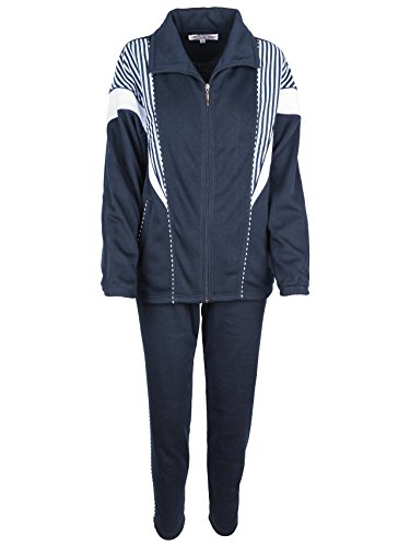SOUNON Damen Baumwolle Trainingsanzug, Jogginganzug, Sportanzug, Freizeitanzug, Hausanzug Dunkelblau, Groesse: XL von SOUNON
