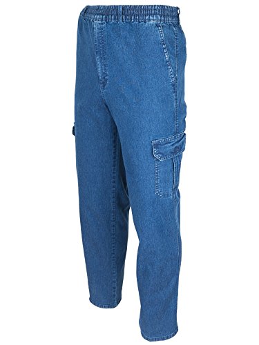 SOUNON Herren Jeans, Cargojeans, Schlupfhose Schlupfjeans, Stretchjeans Blau, Groesse: 2XL von SOUNON