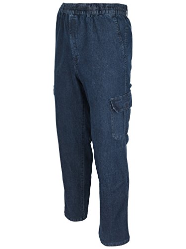 SOUNON Herren Jeans, Cargojeans, Schlupfhose Schlupfjeans, Stretchjeans Dunkelblau, Groesse: L von SOUNON