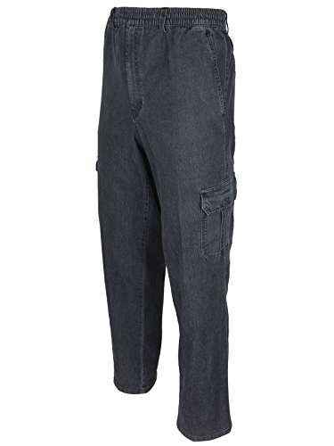 SOUNON Herren Jeans, Cargojeans, Schlupfhose Schlupfjeans, Stretchjeans Schwarz, Groesse: L von SOUNON