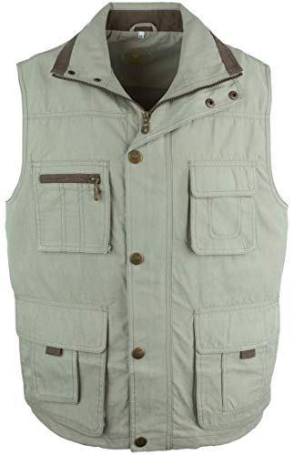 SOUNON Herren Micofaser Weste, Outdoor-Weste Beige (M2), Groesse: L von SOUNON