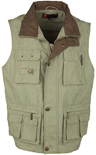 SOUNON Herren Micofaser Weste, Outdoor-Weste Khaki (M2), Groesse: M von SOUNON