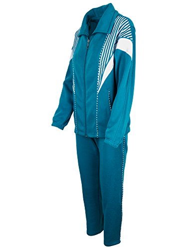 SOUNON Paris Damen Baumwolle Jogginganzug - Türkis, Groesse: XL von SOUNON