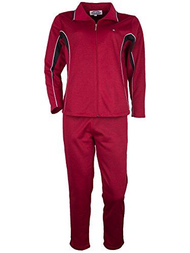 SOUNON Paris Damen Baumwolle Jogginganzug - Weinrot (Model 2), Groesse: 3XL von SOUNON