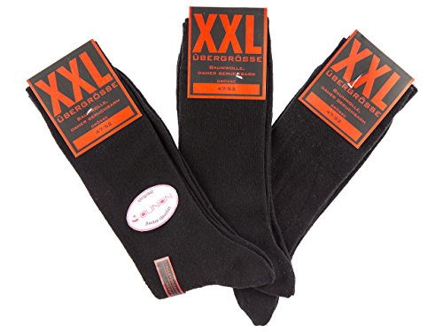 SOUNON 6 Paar XXL Herren Socken Gr. 47-52 (Schwarz) von SOUNON