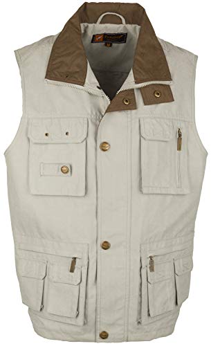 SOUNON Herren Micofaser Weste, Outdoor-Weste Beige, Groesse: 2XL von SOUNON