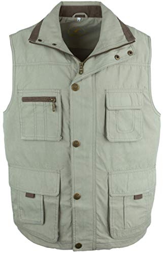 SOUNON Herren Micofaser Weste, Outdoor-Weste Beige (M2), Groesse: M von SOUNON