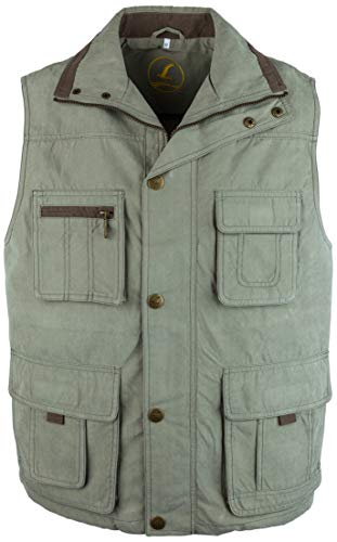 SOUNON Herren Micofaser Weste, Outdoor-Weste Khaki, Groesse: M von SOUNON