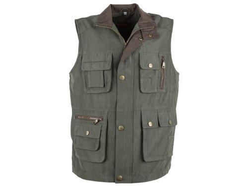 SOUNON Herren Micofaser Weste, Outdoor-Weste Oliv, Groesse: L von SOUNON
