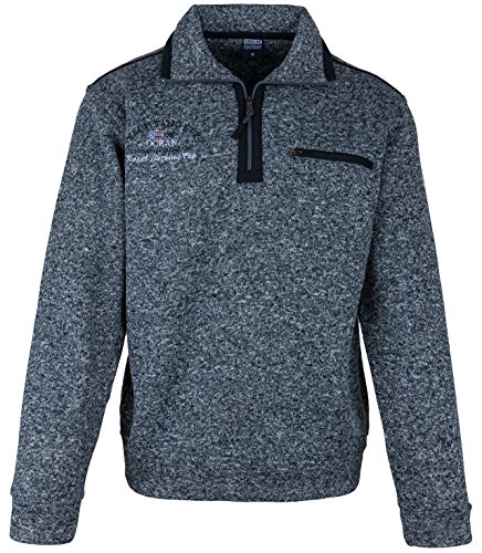 SOUNON Herren Sweatshirt, Polohemd, Pullover mit Hemdkragen, Meliert – Anthrazit (M9), Groesse XL von SOUNON