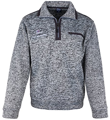 SOUNON Herren Sweatshirt, Polohemd, Pullover mit Hemdkragen, Meliert – Grau (M9), Groesse XXL von SOUNON