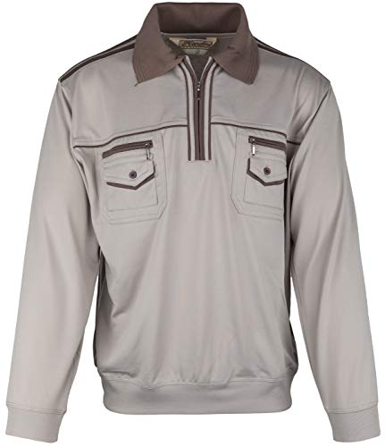 SOUNON Langarm-Poloshirt für Herren Beige (M1), Groesse: L von SOUNON