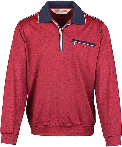 SOUNON Langarm-Poloshirt für Herren Bordeauxrot (M2), Groesse: L von SOUNON