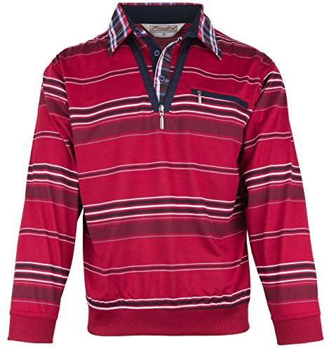 SOUNON Langarm-Poloshirt für Herren Bordeauxrot (M4), Groesse: M von SOUNON