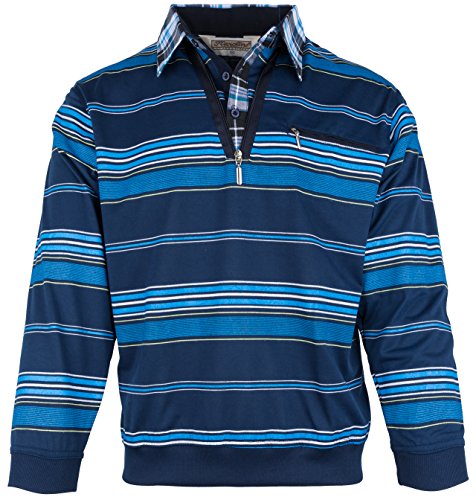 SOUNON Langarm-Poloshirt für Herren Dunkelblau (M4), Groesse: M von SOUNON