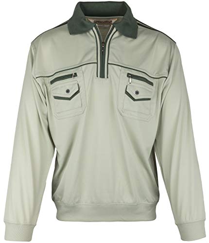 SOUNON Langarm-Poloshirt für Herren Gelbgruen (M1), Groesse: M von SOUNON