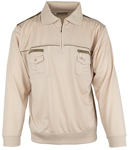 SOUNON Langarm-Poloshirt für Herren Sandbeige (M1), Groesse: XL von SOUNON