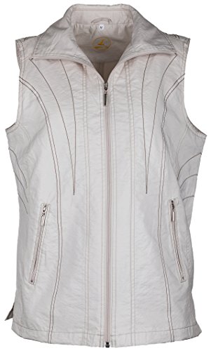 SOUNON Modische Damen Micro Satin Westen Beige, Groesse: XL von SOUNON