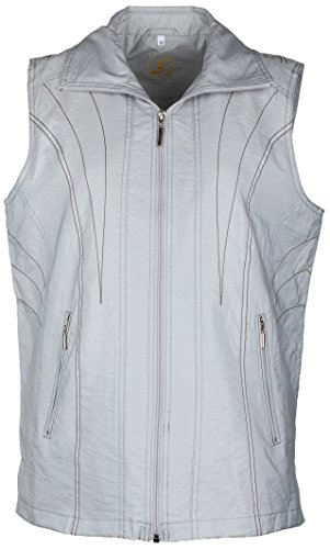 SOUNON Modische Damen Micro Satin Westen Grau, Groesse: L von SOUNON