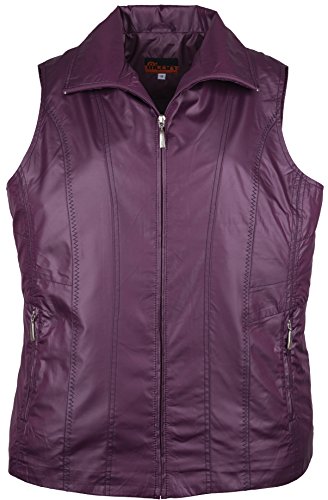 SOUNON Modische Damen Micro Satin Westen Lila, Groesse: XL von SOUNON