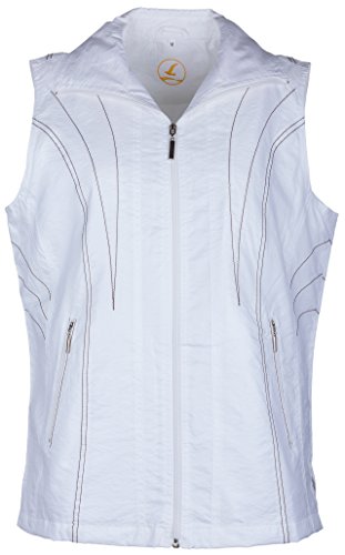SOUNON Modische Damen Micro Satin Westen Weiss, Groesse: L von SOUNON