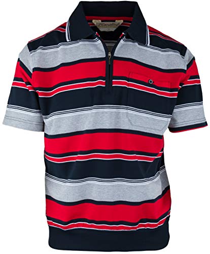 SOUNON Modische Polohemd Poloshirt für Herren Bordeauxrot (M4), Gr. L von SOUNON