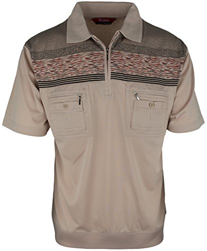 SOUNON Polohemd Poloshirt für Herren Beige (M9), Groesse: L von SOUNON