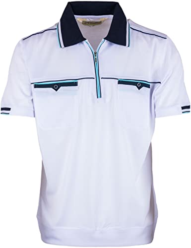 SOUNON Polohemd Poloshirt für Herren Weiss, Groesse: L von SOUNON