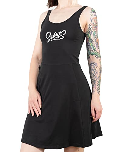 SOURKRAUTS Damen Trägerkleid Midina - Frauen Kleid Schwarz Größe S von SOURKRAUTS