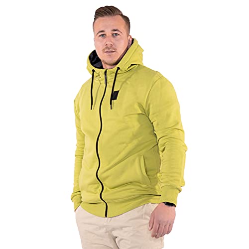 SOURKRAUTS Herren Zipper Hoody Colin in Grün in Größe M - Männer Kapuzenjacke mit Reißverschluss von SOURKRAUTS