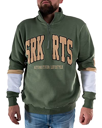 SOURKRAUTS Hoody Malte mit halbem Zipper - Kapuzenpullover in Grün in Größe M von SOURKRAUTS