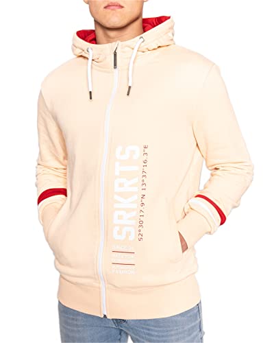 SOURKRAUTS Zipper Hoody Herren Oskar - Männer Tuning Kaputzenjacke in Peach - Hoodie in Größe L von SOURKRAUTS