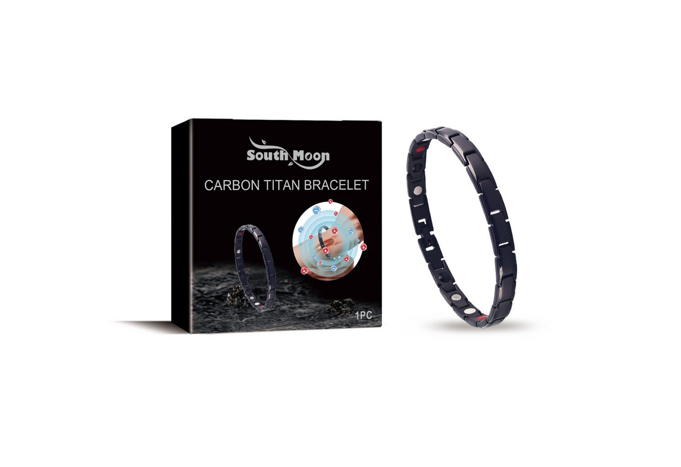 SOUTH MOON Armband SOUTH MOON magnetisches Gesundheitsarmband aus Titanstahl SOUTH MOON Armband SOUTH MOON magnetisches Gesundheitsarmband aus Titanstahl von SOUTH MOON